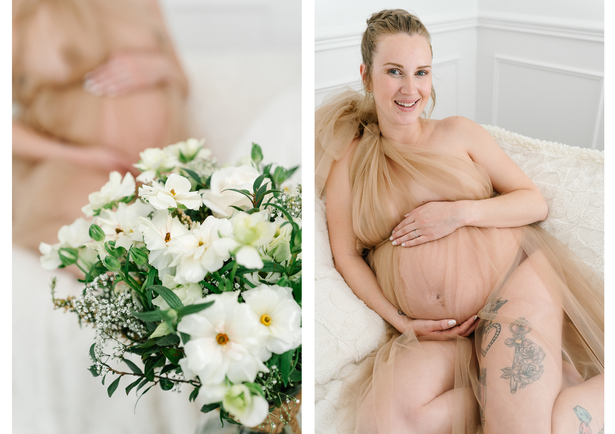 séance photo de grossesse en studio à Reims